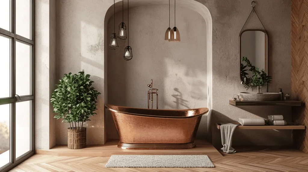 copper bathtub