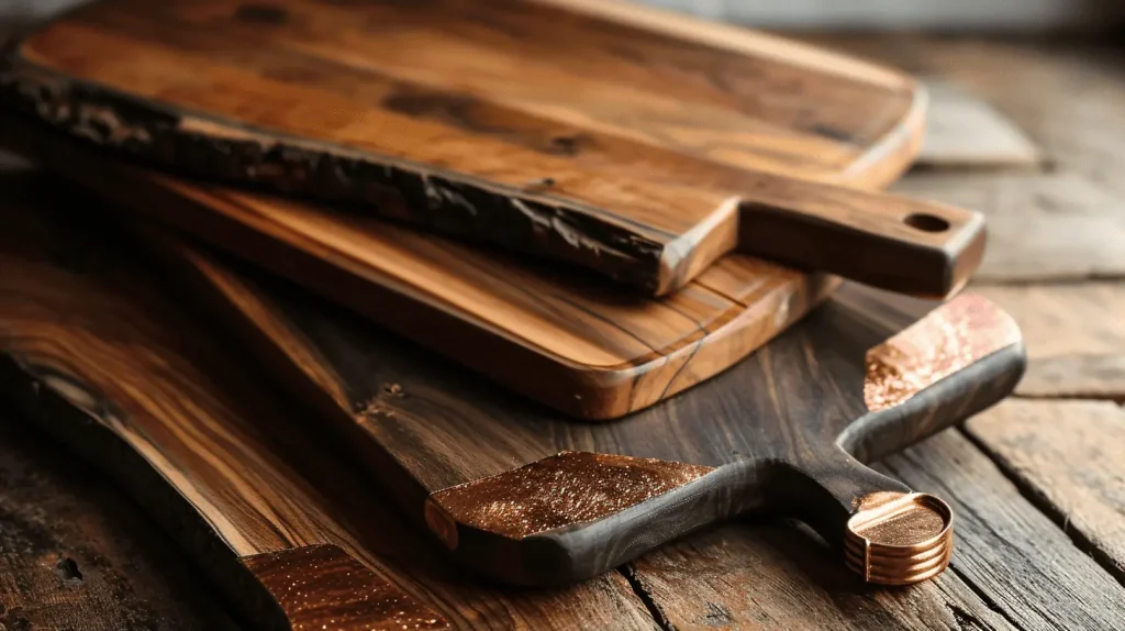 copper edged serving boards