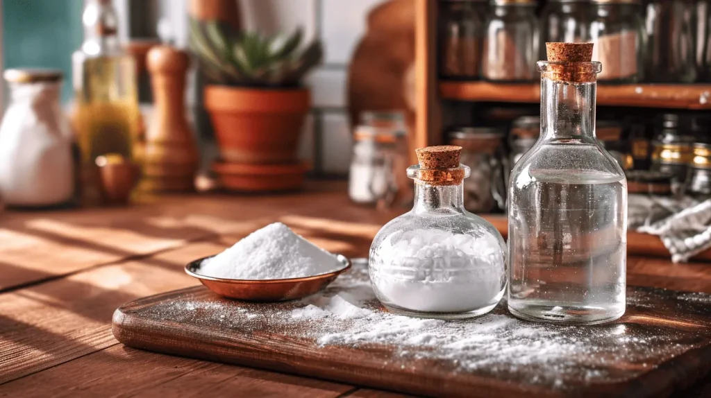 vinegar and baking soda on how to clean copper